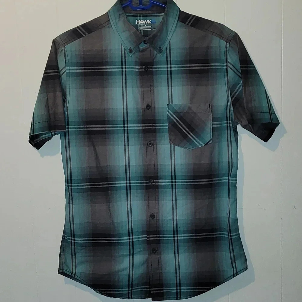 **4/$20 TEES** Men's Tony Hawk Plaid Button Down Shirt Size Small LOT G